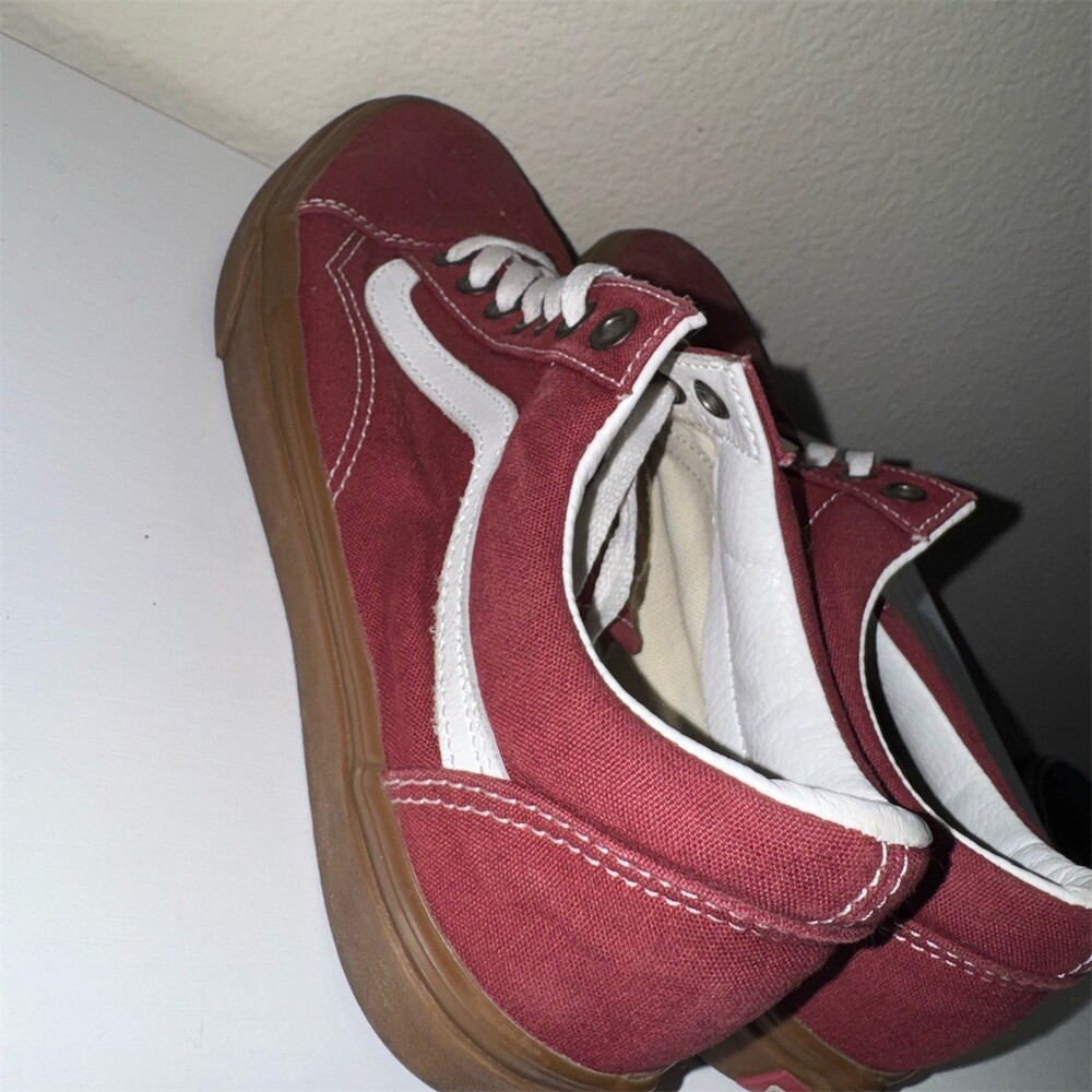 BRAND NEW Vans Old Skool Low Top Skate Shoes Rosewood Burgundy White Stripe Sole
